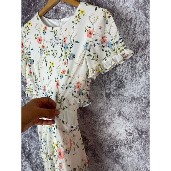 Clockhouse Dress Women's Large Floral Ruffle Garden Cottagecore Fairycore Twee - Picture 4 of 14
